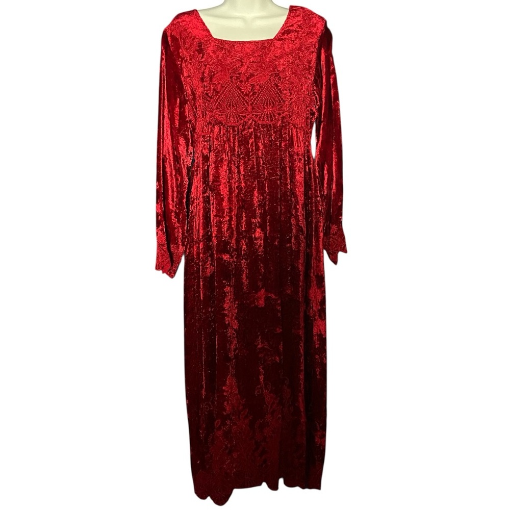 Practical Magic style vintage 90s April Cornell velvet long sleeve dress S